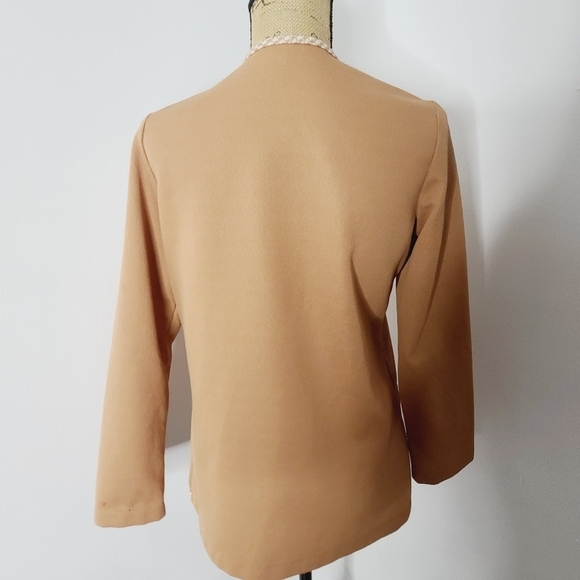 Vintage 60s 70s Mid Century Brown Houndstooth Trim Jacket Mod Retro - Picture 3 of 13